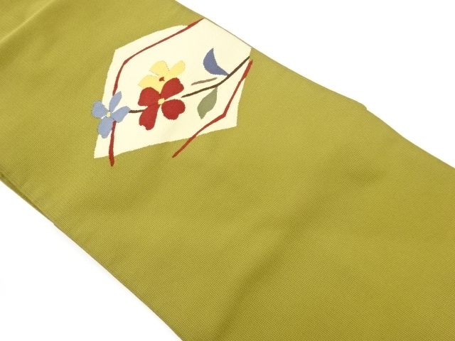 菱に花菱模様織出し名古屋帯